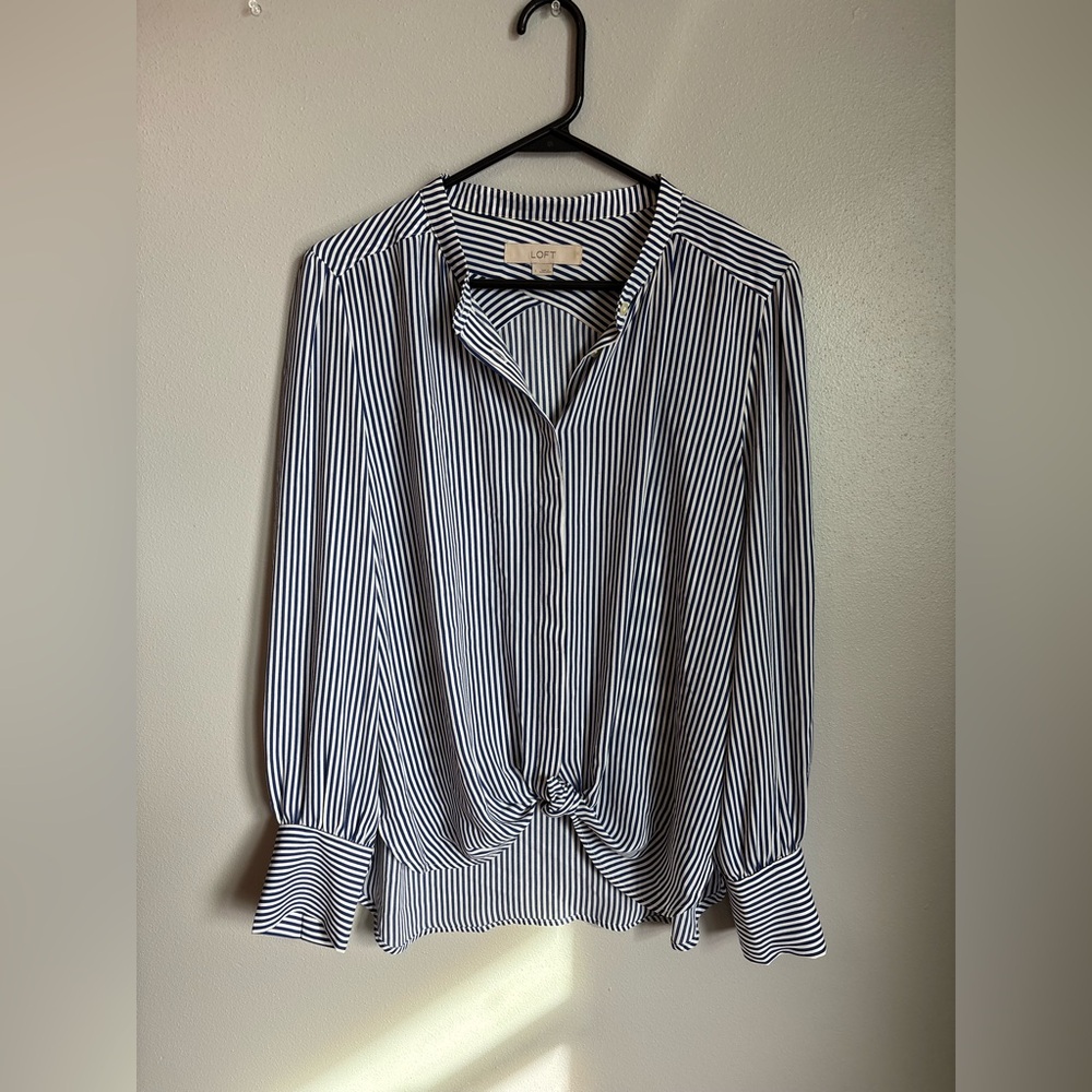 LOFT Striped Women’s Blouse size large